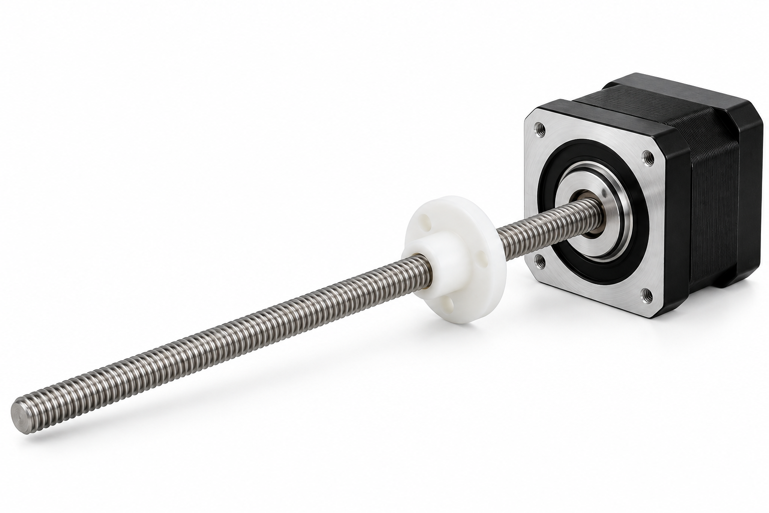 external lead screw motor structure reference; not an exact model photograph